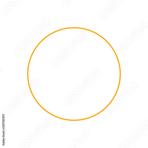 A single simple thin orange circle outline isolated on a plain background transparent background