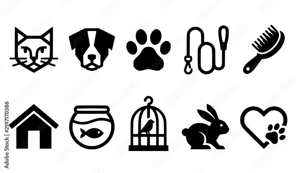 Obraz premium Pet Care Animal Logo Symbol Vector Collection EPS