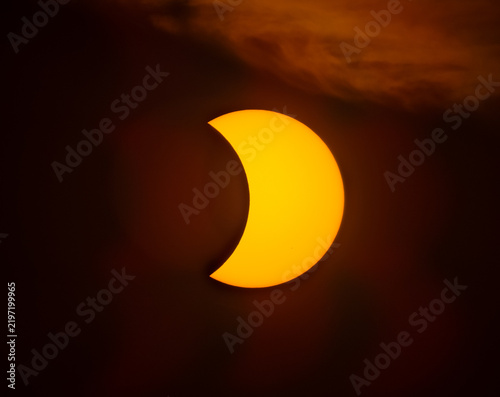 Image of the partial Solar Eclipse that took place on August 12, 2026; this image was taken from Rivington Pike area Chorley, Lancashire, England