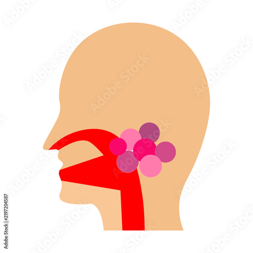 Oral Cancer Vector Flat Icon Design