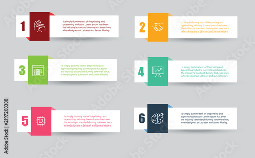 infographic design template with a 6-step timeline workflow design or options. Eps vector illustration artwork banner, brochure. 