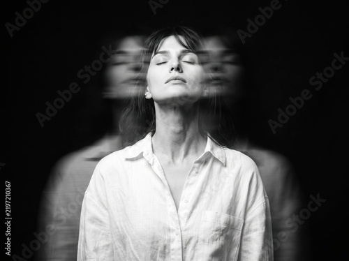 Abstract Concept of Mental Health and Dissociative Identity Disorder in Black and White