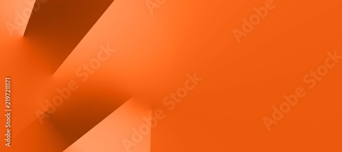 Obraz na plátně Bright orange faceted background with angular folds and warm amber gradient ligh
