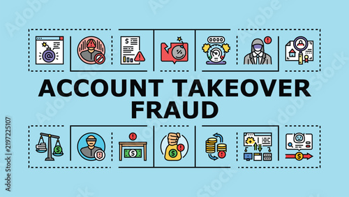 Bild auf Leinwand Account takeover fraud banner infographic
