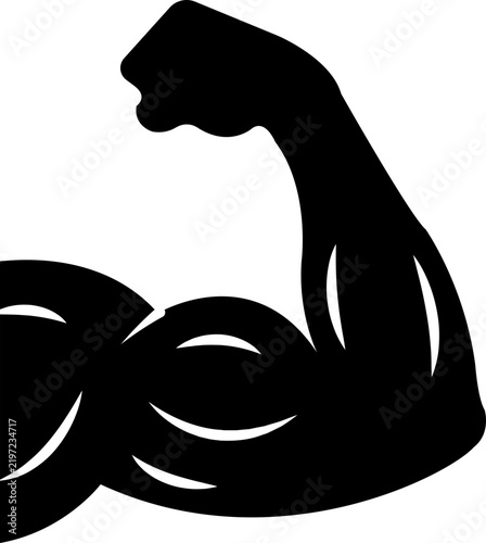 Fotografie Muscular arm of strong biceps fitness bodybuilding strength workout muscle flexi
