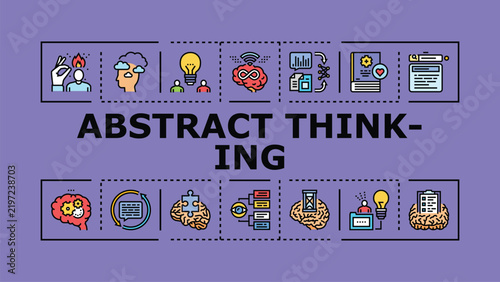 Obraz na plátne Abstract thinking banner infographic