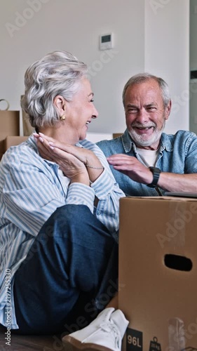 Senior couple planning new home design together