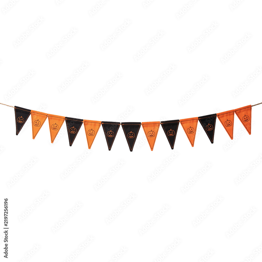 Fototapeta premium Colorful Triangular Pennant Garland Decoration Set.
