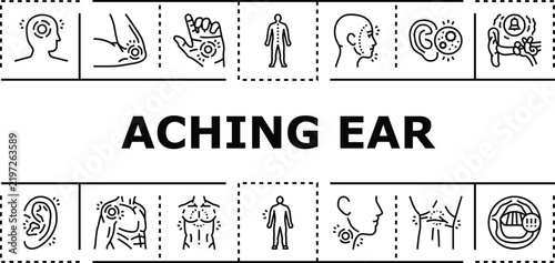 Принти на полотні Aching ear banner infographic