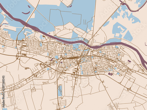 Obraz na plátně Osijek, Croatia street grid map