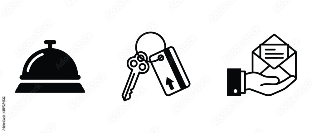 Obraz premium hotel reception services and checkin procedures with keys card and mail delivery