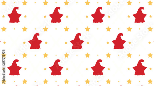 template of santa costume mix Star pattern in wide space with flat clean shape design