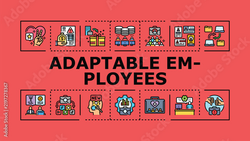 Foto Adaptable employees banner infographic