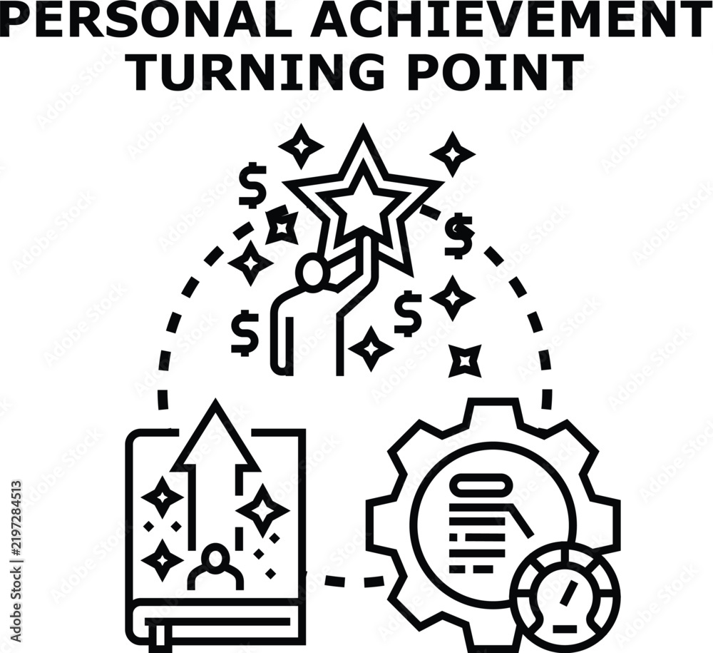 Obraz premium Person reaching for a star, personal growth, performance improvement, and a significant turning point in career development and aspiration for success