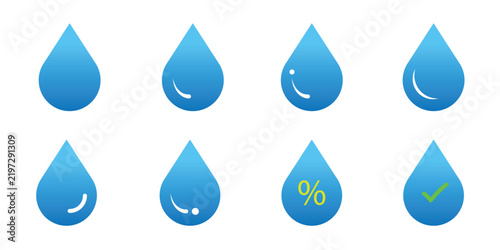 blue Water Drop Symbol — Minimal Droplet Icon for Hydration, Freshness, Nature and Environmental Concepts