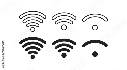 WiFi Wireless Network Icon Vector Design, Internet Connectivity Symbol for Digital Communication, Modern Technology, Mobile Devices, Computer Networks and Business Illustration