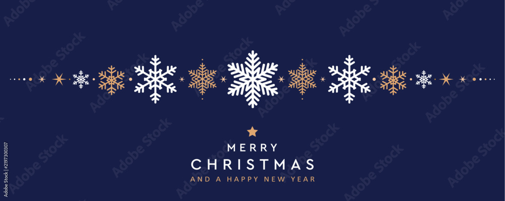 Obraz premium merry christmas greeting card with elegant snowflake pattern vector illustration