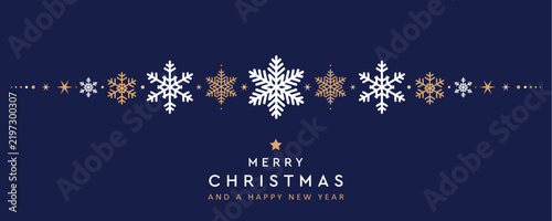merry christmas greeting card with elegant snowflake pattern vector illustration