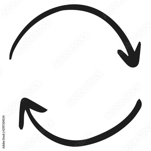 Принти на полотні Circular curved arrows with opposing arrowheads