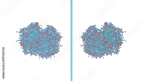 Quadro su tela Synthetic mirror protein enzyme macromolecule comparison showing natural vs engi