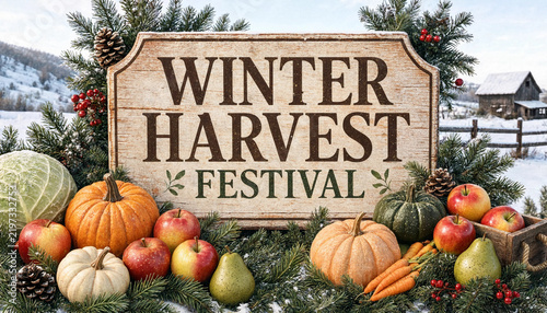 Winter harvest festival sign