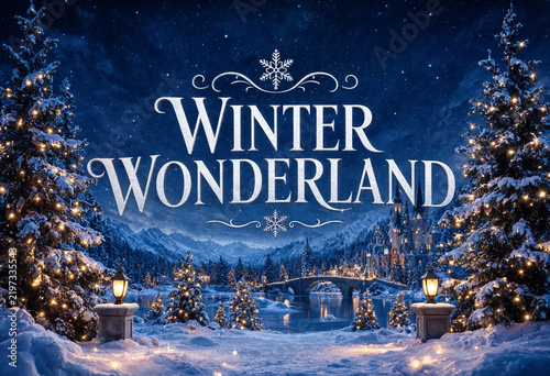 Winter wonderland snow scene