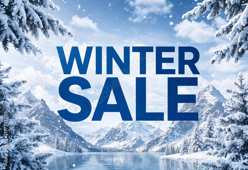 Winter sale text banner