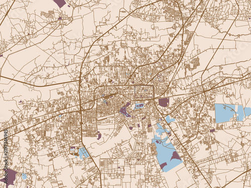 Fotografie City layout map of Nakhon Ratchasima, Thailand