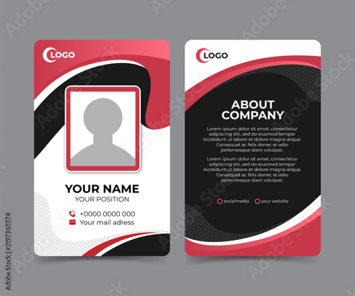 Id card design template for business corporate