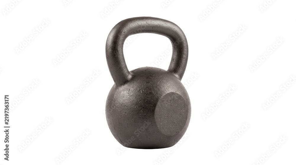 Fototapeta premium Black kettlebell on transparent background