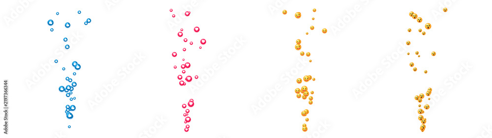 Obraz premium Detailed visualization of colorful emoji social reaction icons stream texture.