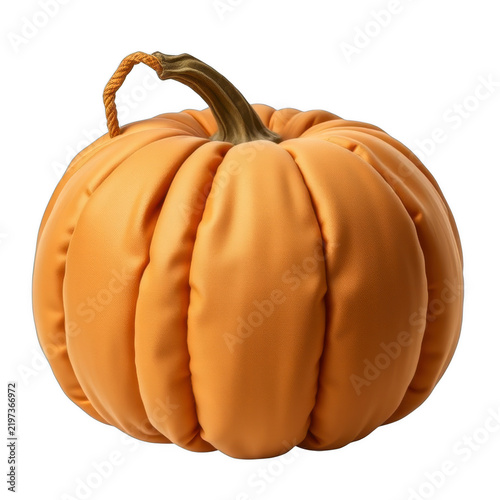 Orange fabric pumpkin decoration on a black background