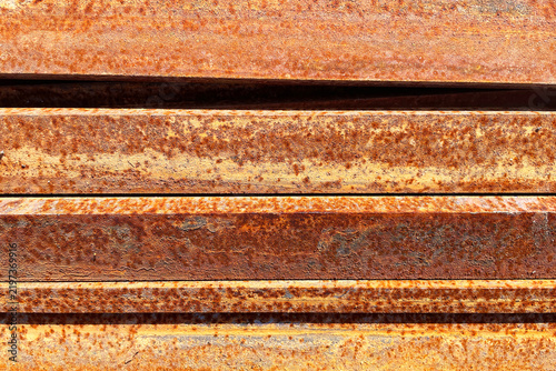Fotografie Rusty steel bars industrial background