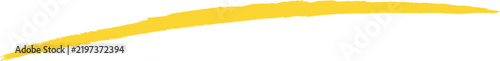 Yellow Acrylic Paint Brush Stroke Horizontal Underline Smear Element Hand Painted Texture Graphic Design Accent