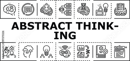 Foto Abstract thinking banner infographic
