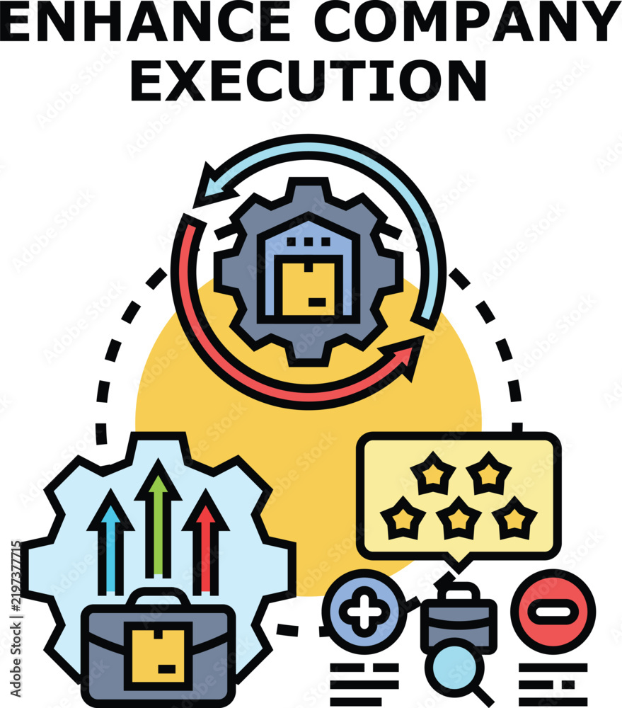Obraz premium Business strategy concept showing process optimization, performance enhancement, and quality management for company growth and successful workflow execution