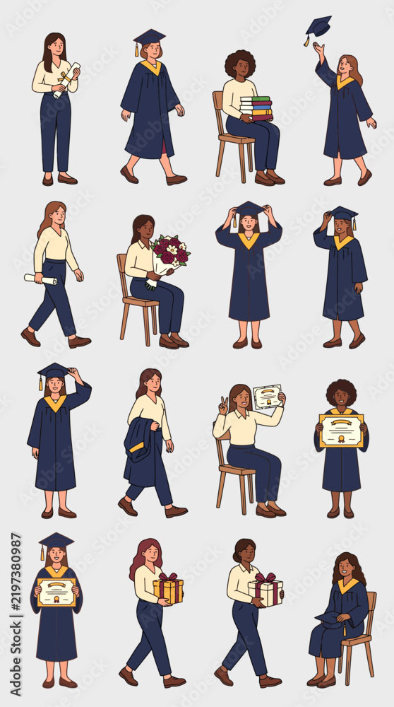 Fototapeta premium Diverse Group of Graduates Celebrating Achievement and Academic Success.