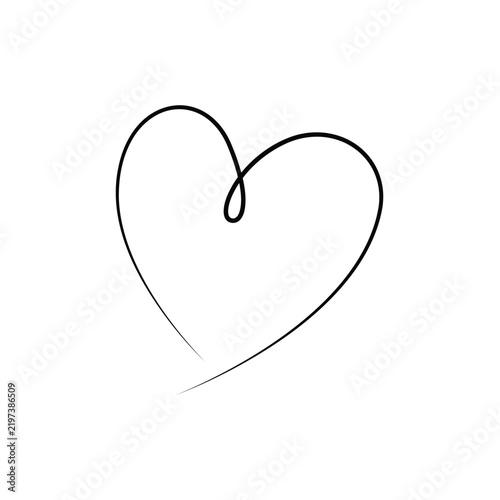 Heart continuous one line art featuring a simple love symbol illustration with editable stroke