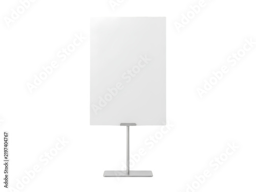 Blank white  sign on a stand isolated on transparent background
