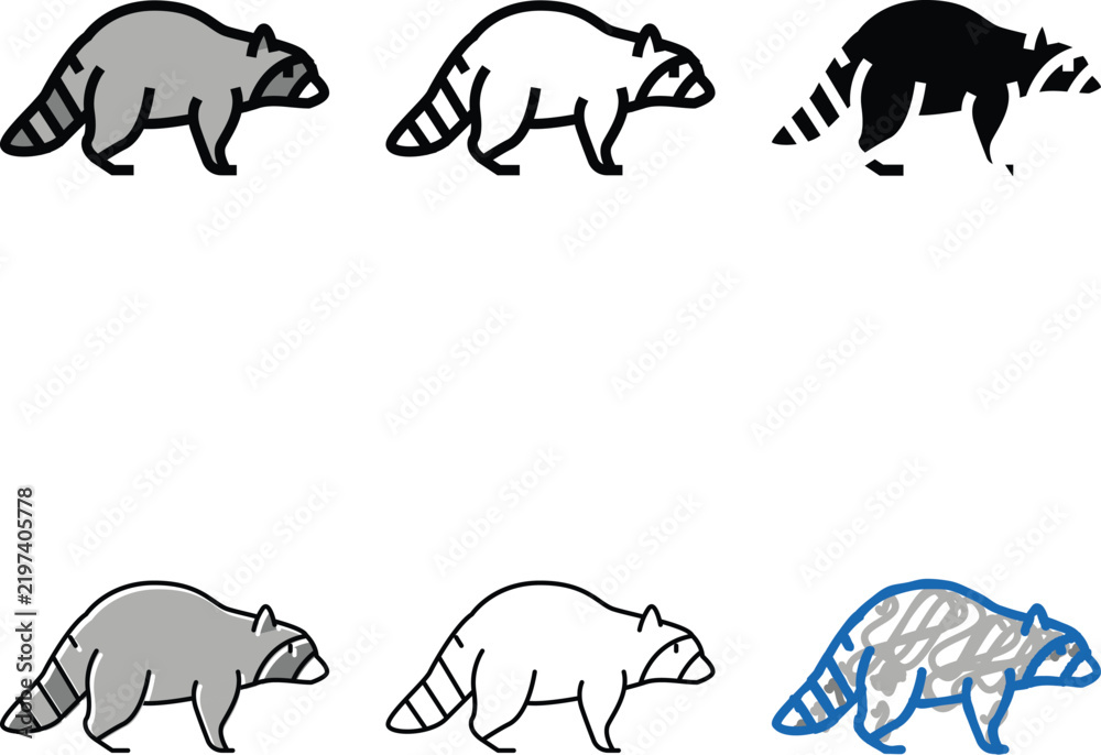Obraz premium raccoon wild animal color icon clean vector. raccoon wild animal sign. isolated symbol