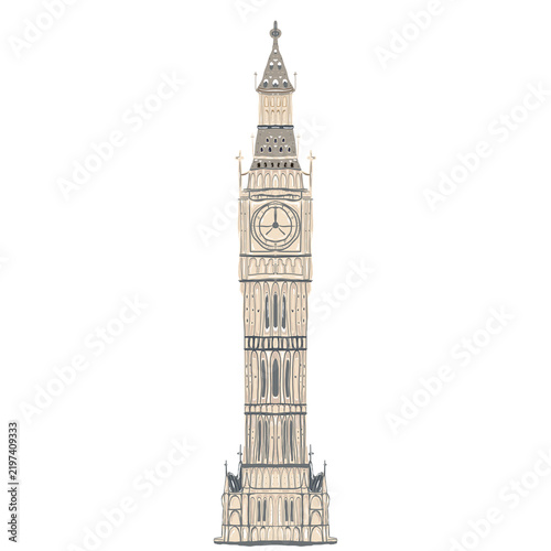 big ben london isolated in white