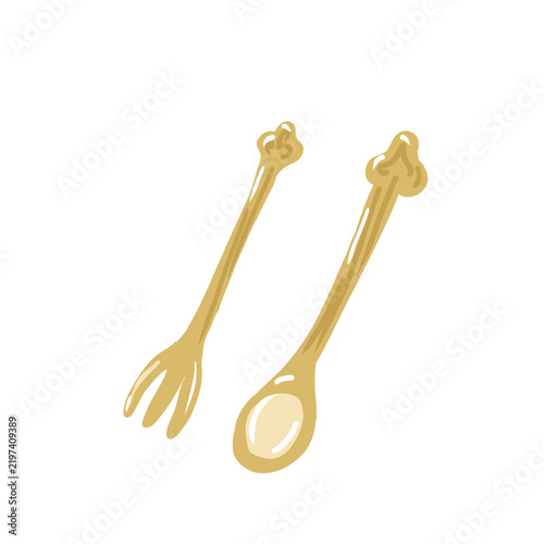 wooden spoon isolated on white