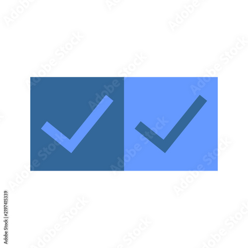 Blue double checkmark button icon