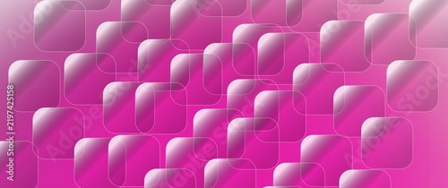 Abstract pink gradient background with repeating rounded geometric shapes