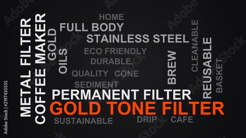 Gold Tone Filter Word Cloud