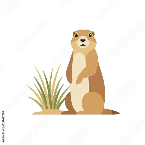 Cute prairie dog standing vector illustration