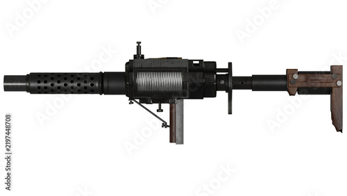 Canvastavla WWII German Aircraft Machine Gun