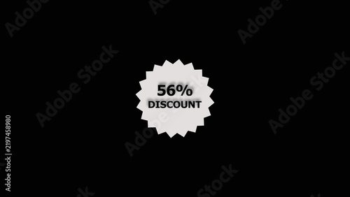 56% discount offer icon background 4k illustration. Stock clearness offer concept background.