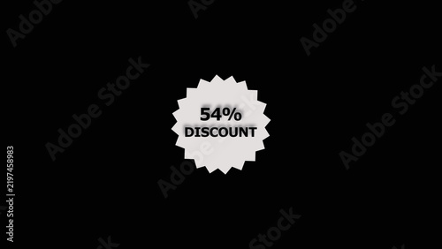 54% discount offer icon background 4k illustration. Stock clearness offer concept background.