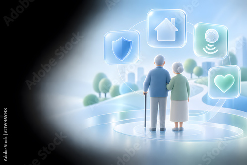 Safe Aging Dashboard Glassmorphism Health UI